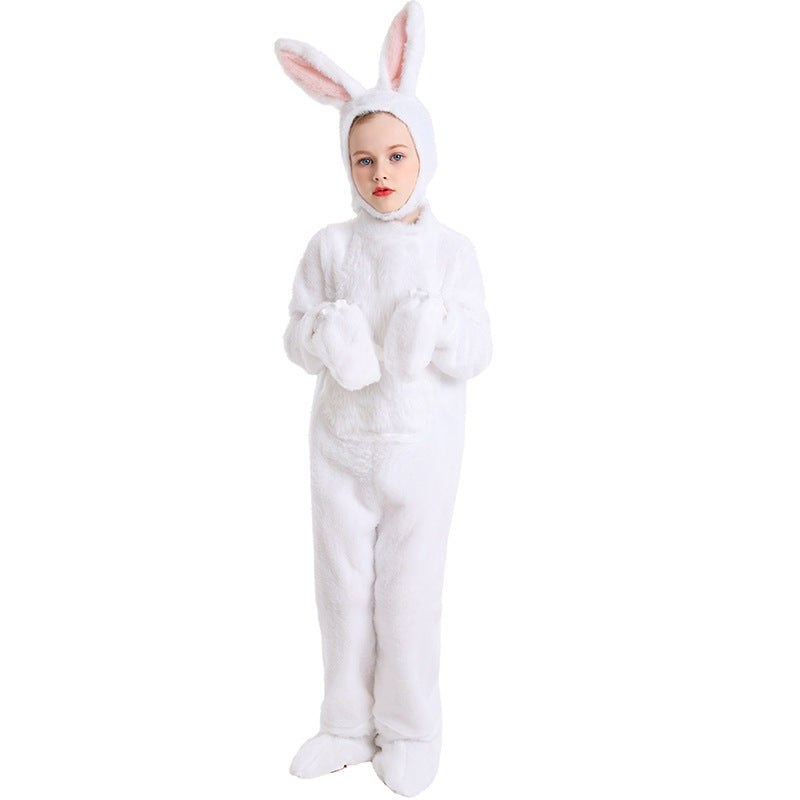 Halloween Costume Kids Cute Plush Rabbit Animal Outfit Forest Stage Performance Costume Onesie Pajamas