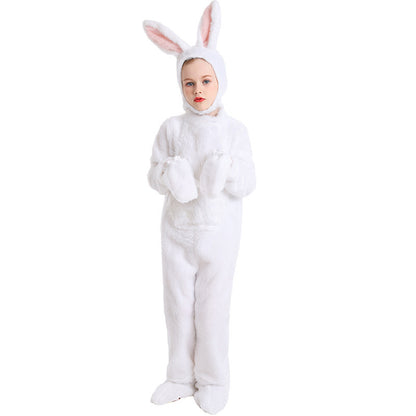 Halloween Costume Kids Cute Plush Rabbit Animal Outfit Forest Stage Performance Costume Onesie Pajamas
