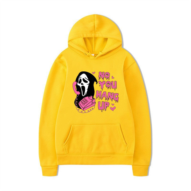 Halloween Hoodie Colorful Print Long Sleeve Loose Casual Top