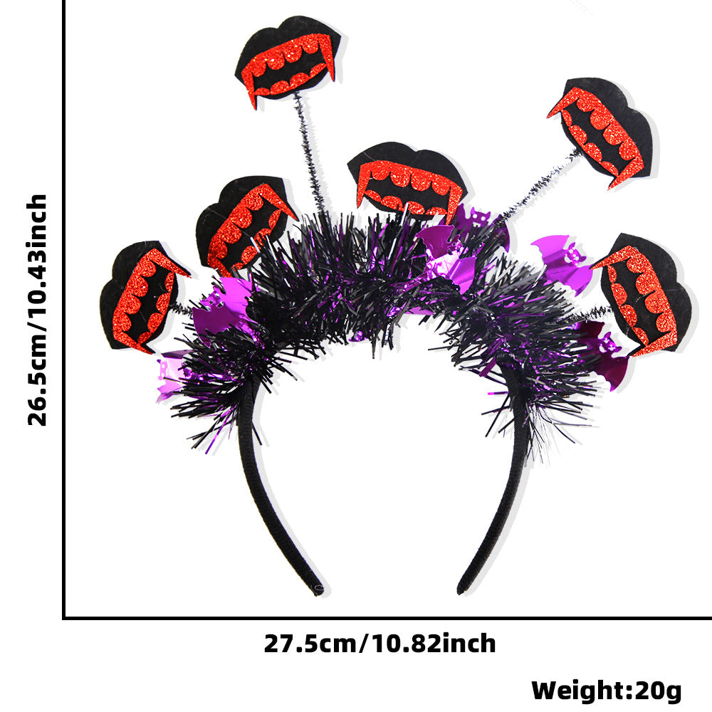 New Halloween Headband with Pumpkin, Spider, and Pom-Pom Design, Radiating Colorful Strips, Fun Party Accessory for Halloween Celebration