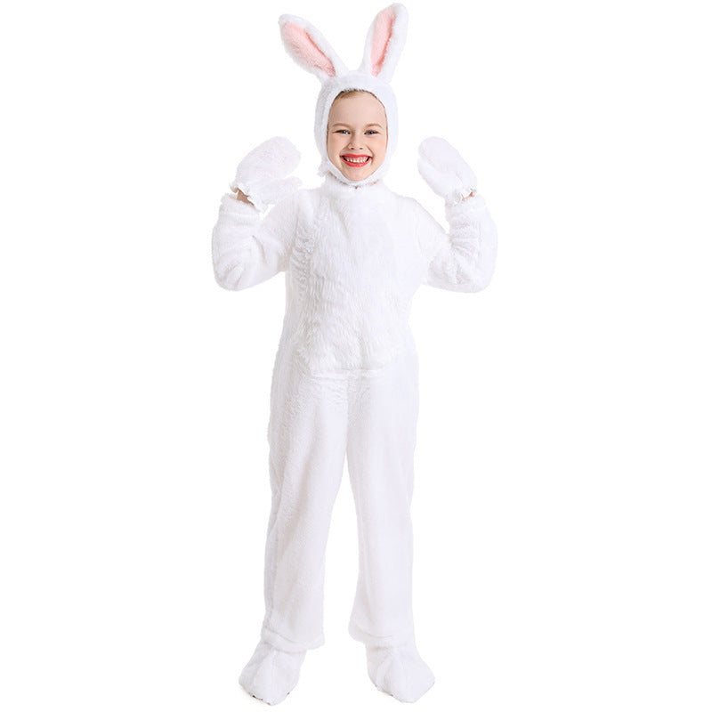 Halloween Costume Kids Cute Plush Rabbit Animal Outfit Forest Stage Performance Costume Onesie Pajamas