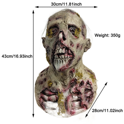 Halloween Horror Moss Bio-Zombie Monster Mask Escape Room Latex Headgear Prop