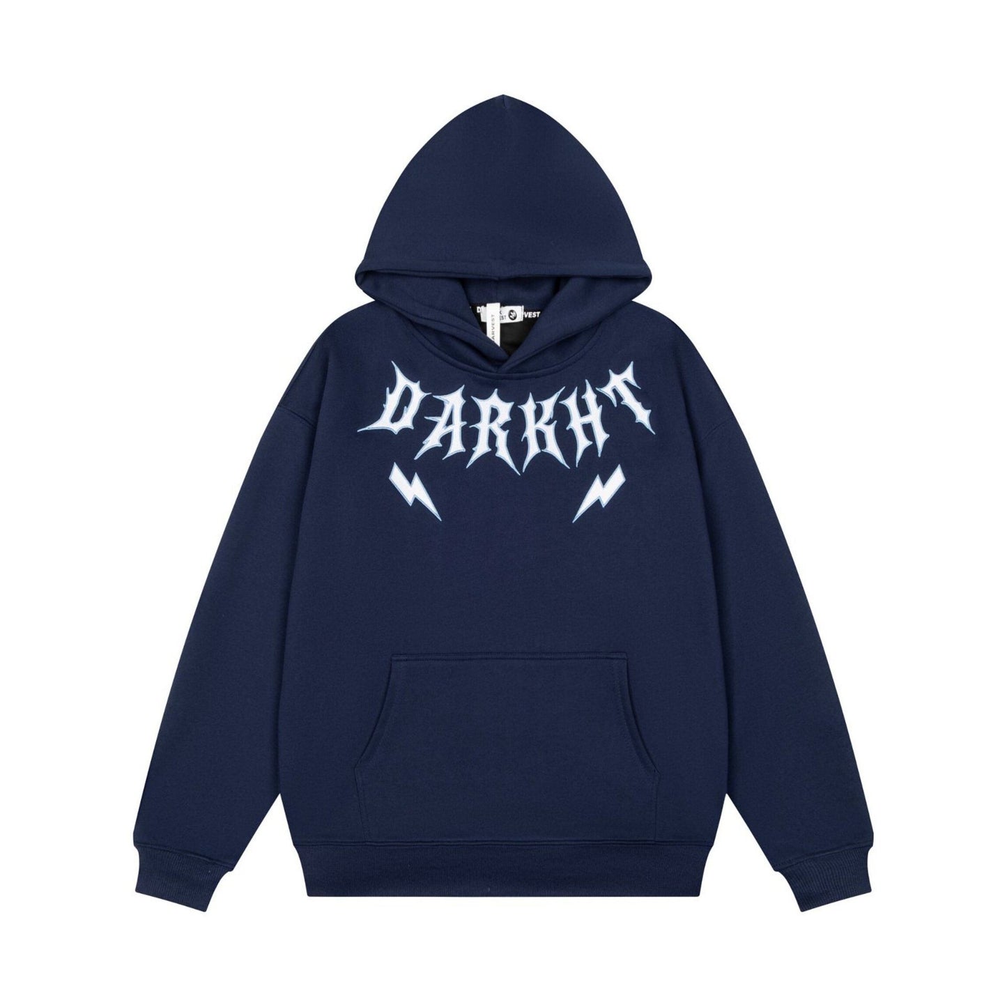 Lightning Letter Print Hoodie for Women, Vintage Street Style, Loose Drop Shoulder Top