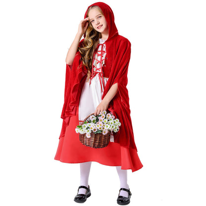 Halloween Costume Little Red Riding Hood Farm Cosplay Costume for Stage Play Based on Grimm's Fairy Tale