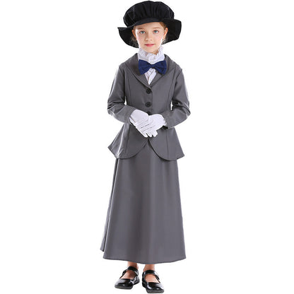 Halloween Costume  Teacher Movie Character Vintage Maid Servant Mistress Cosplay Outfit Set