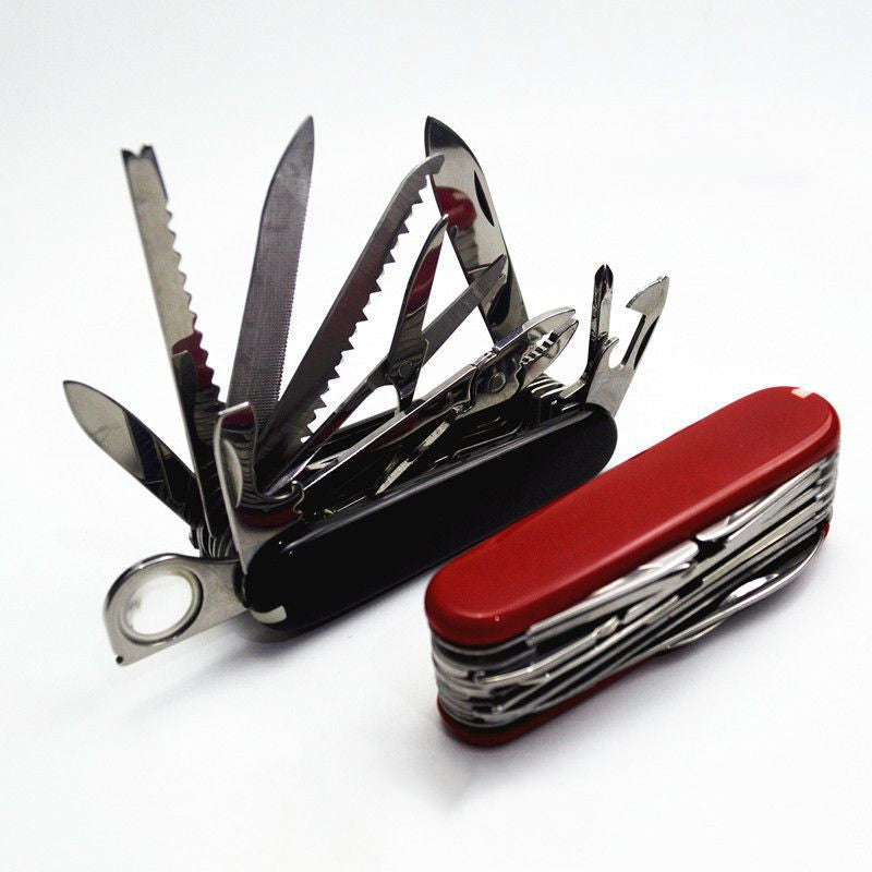 Multi Functional Outdoor Portable Self-Defense Folding Long Combination Tool Pliers Retro Wooden Handle Portable Multi-Purpose Camping Tool