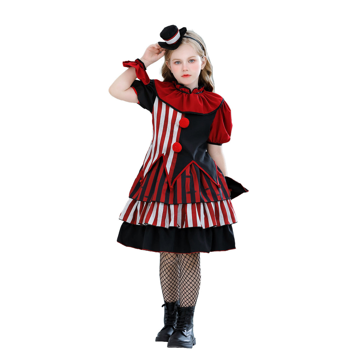 Halloween Children's Costume Clown Outfit Circus Party Funny Costume Carnival Performance Dress for Girls