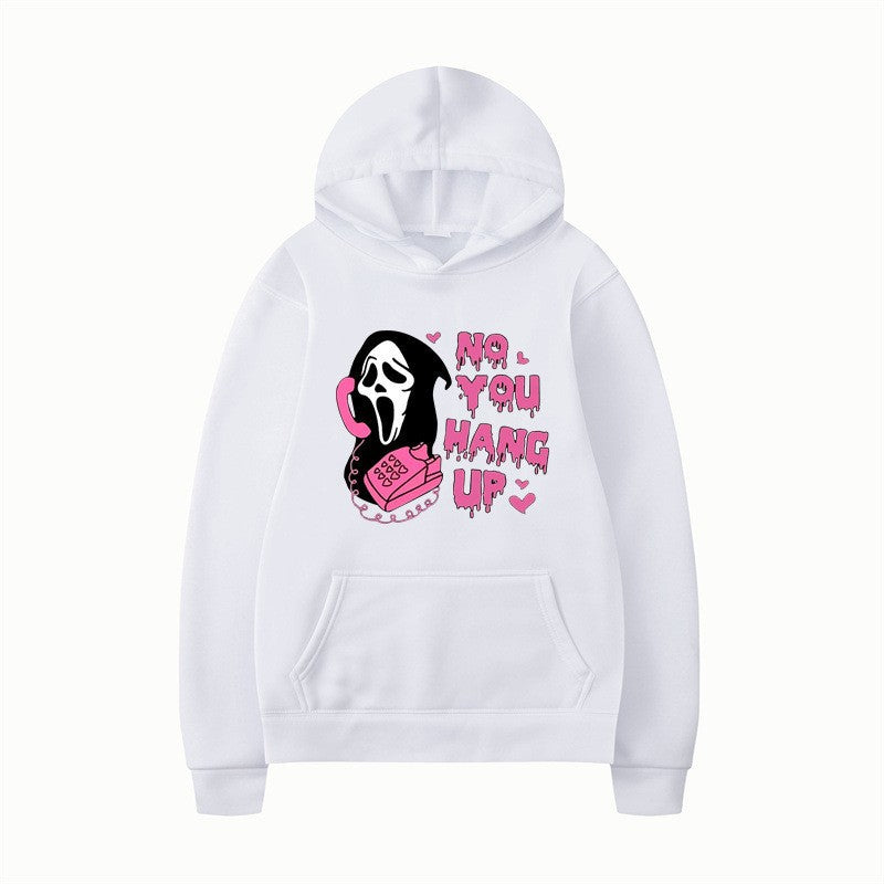 Halloween Hoodie Colorful Print Long Sleeve Loose Casual Top