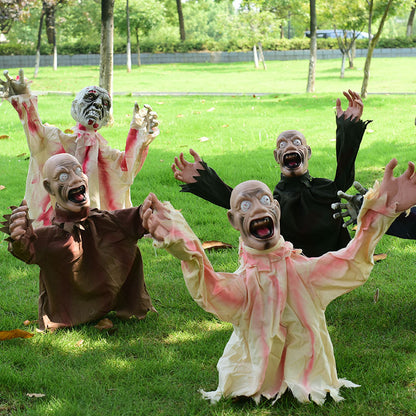 Halloween Horror Decoration Ground Stake Large Swinging Ghost Sound-Controlled Scary Prop