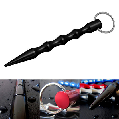 Creative Black Metal Kubaton Keychain / Keyring Pair For Pressure Tip Self Defense Cozy