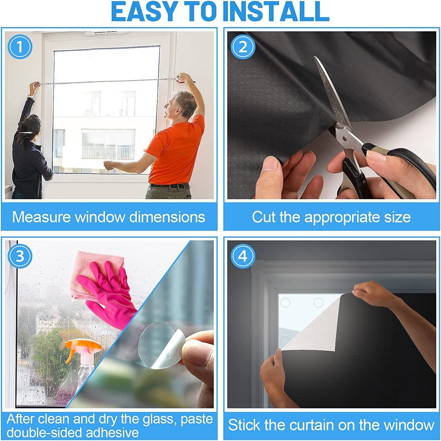 DIY Portable Travel Curtains 100 Blackout Suction Cups Self-Adhesive