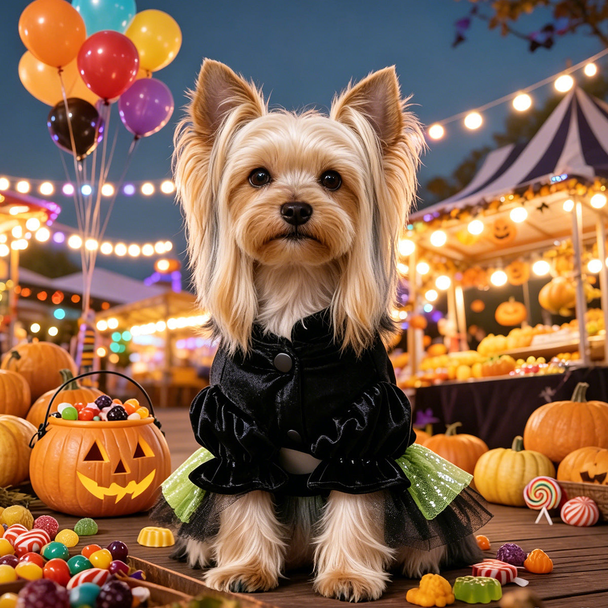 Pet Clothing for Small Dogs and Cats, Autumn/Winter Outfits, Cute Cat Halloween Tulle Dress for Teddy, Bichon