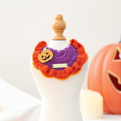 Pet Hair Yarn Gold Label Bandana for Cats and Dogs, Halloween Decorative Neckwear