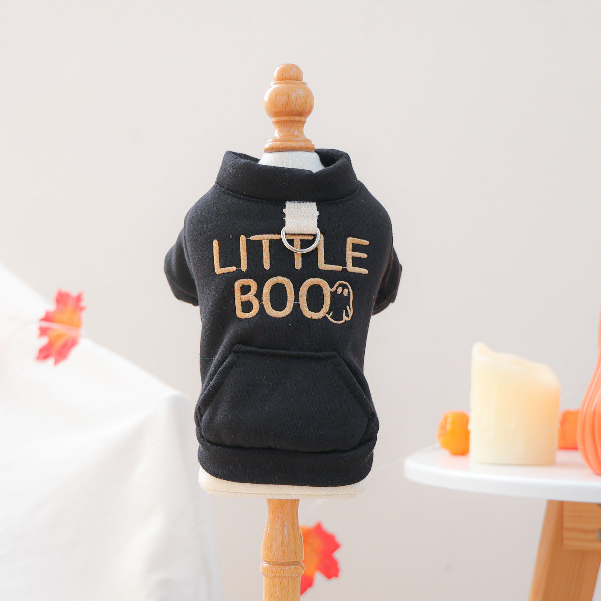 Pet Clothingfor Small Dogs and Cats - Black Halloween Sweatshirt for Teddy, Bichon, and Puppies