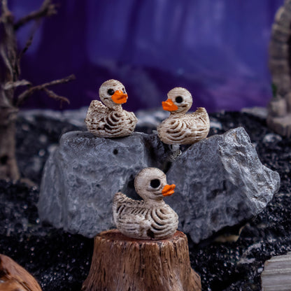10pcs  Halloween Hell Skeleton Duck Ornament DIY Jewelry Accessories Resin Craft Car Decorative Figurine