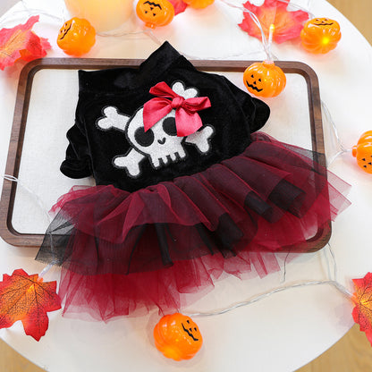 Pet Clothes Autumn Winter Small Dog Puppy Cute Fun Dress Halloween Pirate Dress