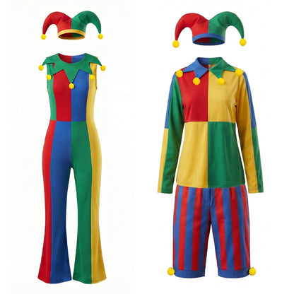 Halloween Nightmare Clown Cosplay Costume, Unisex Nightmare Clown Role Play Outfit for Party and Stage Performance
