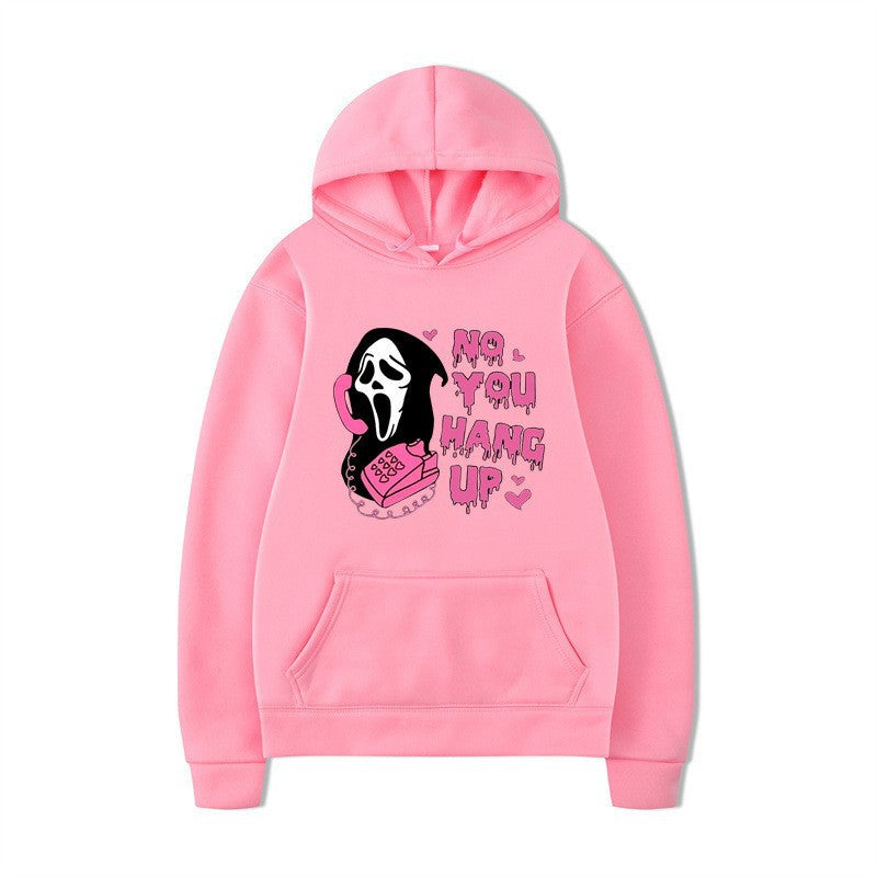 Halloween Hoodie Colorful Print Long Sleeve Loose Casual Top