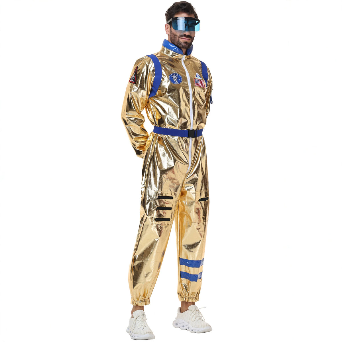 Halloween Golden Astronaut Space Suit Pilot Cosplay Costume Spacesuit Clothing