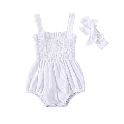 Infant Baby Girls Summer Elastic Jumpsuit Rompers