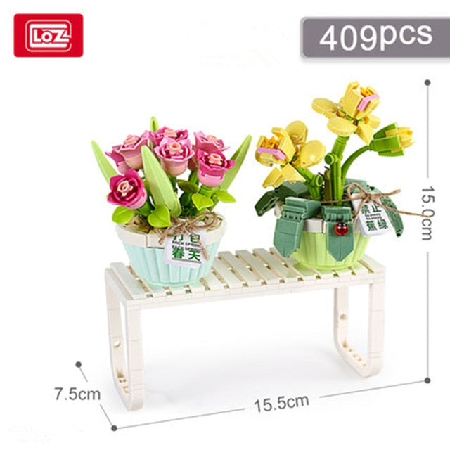 Flowers Model Building Blocks Decoration