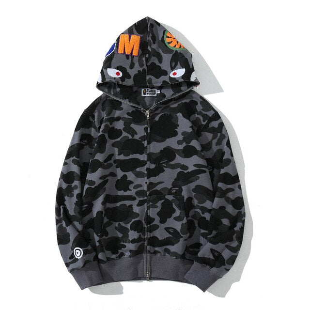 Anime Hoodie Shark Camo Full Zip