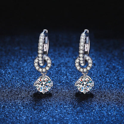 Genuine Moissanite Drop Earrings