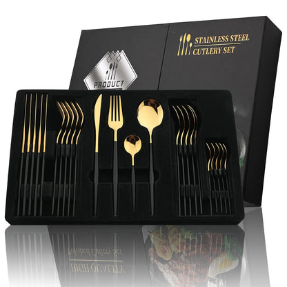 24Pcs Stainless Steel Cutlery Set