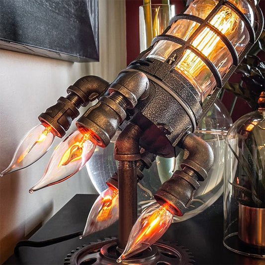 Vintage Steampunk Rocket Table Lamp