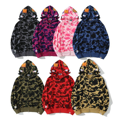 Anime Hoodie Shark Camo Full Zip