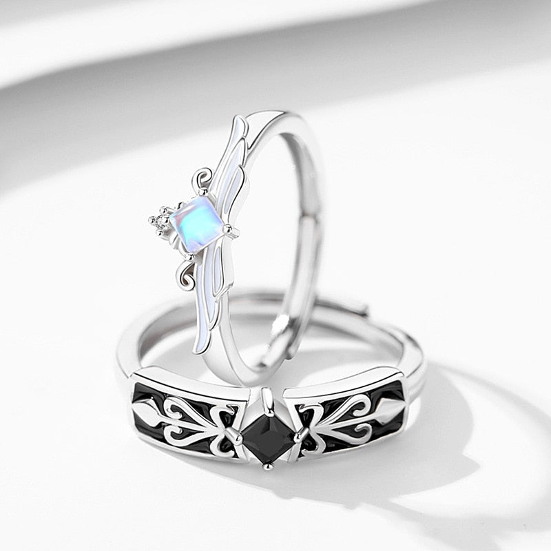 Knight Guardian Princess Crown Couple Rings