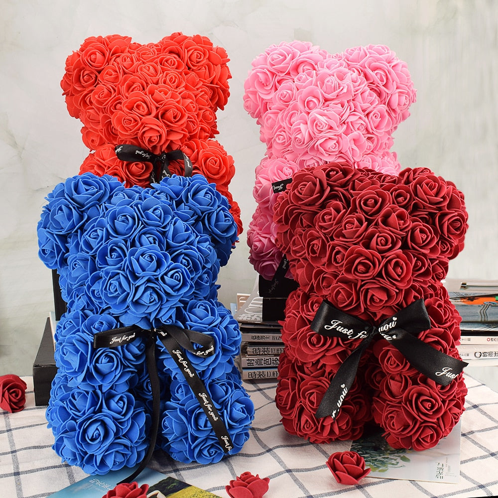 Artificial Flower Rose Bear