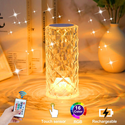 Crystal LED Table Night Lamp