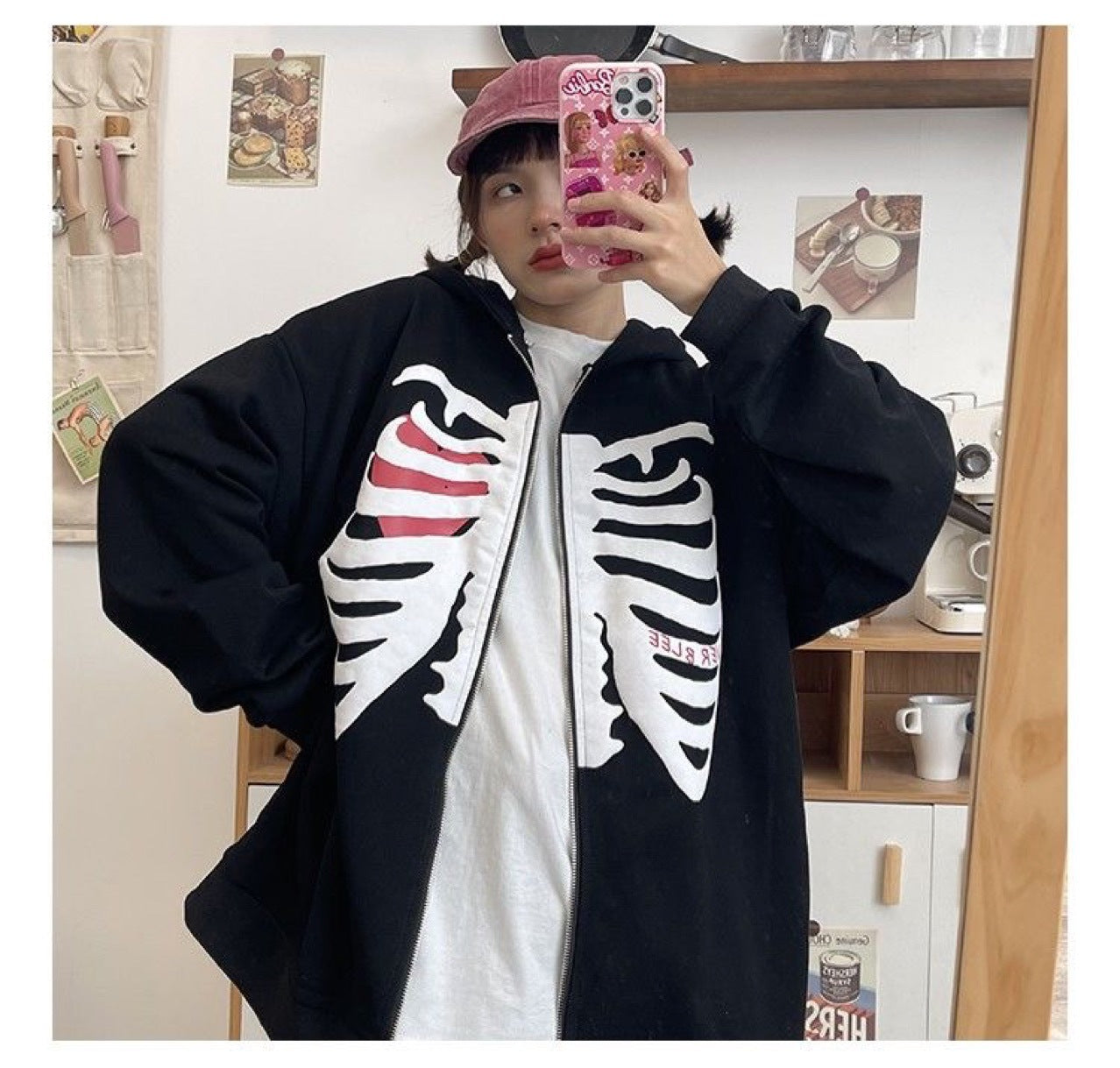 Skeleton Print Hoodie