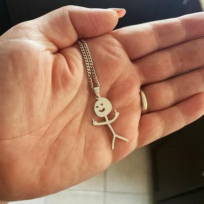 Funny Middle Finger Stickman Necklace