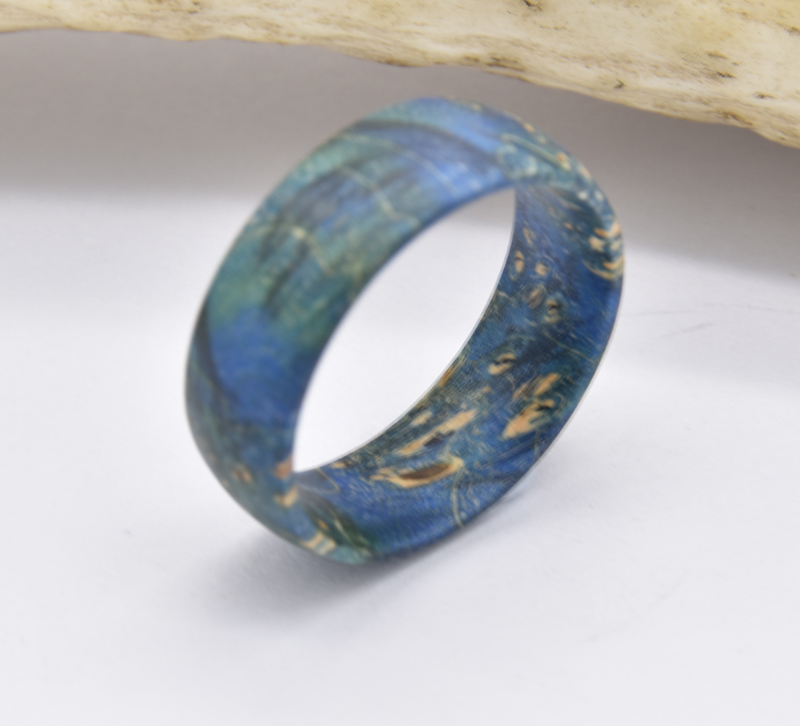 Blue Box Elder Wood Ring