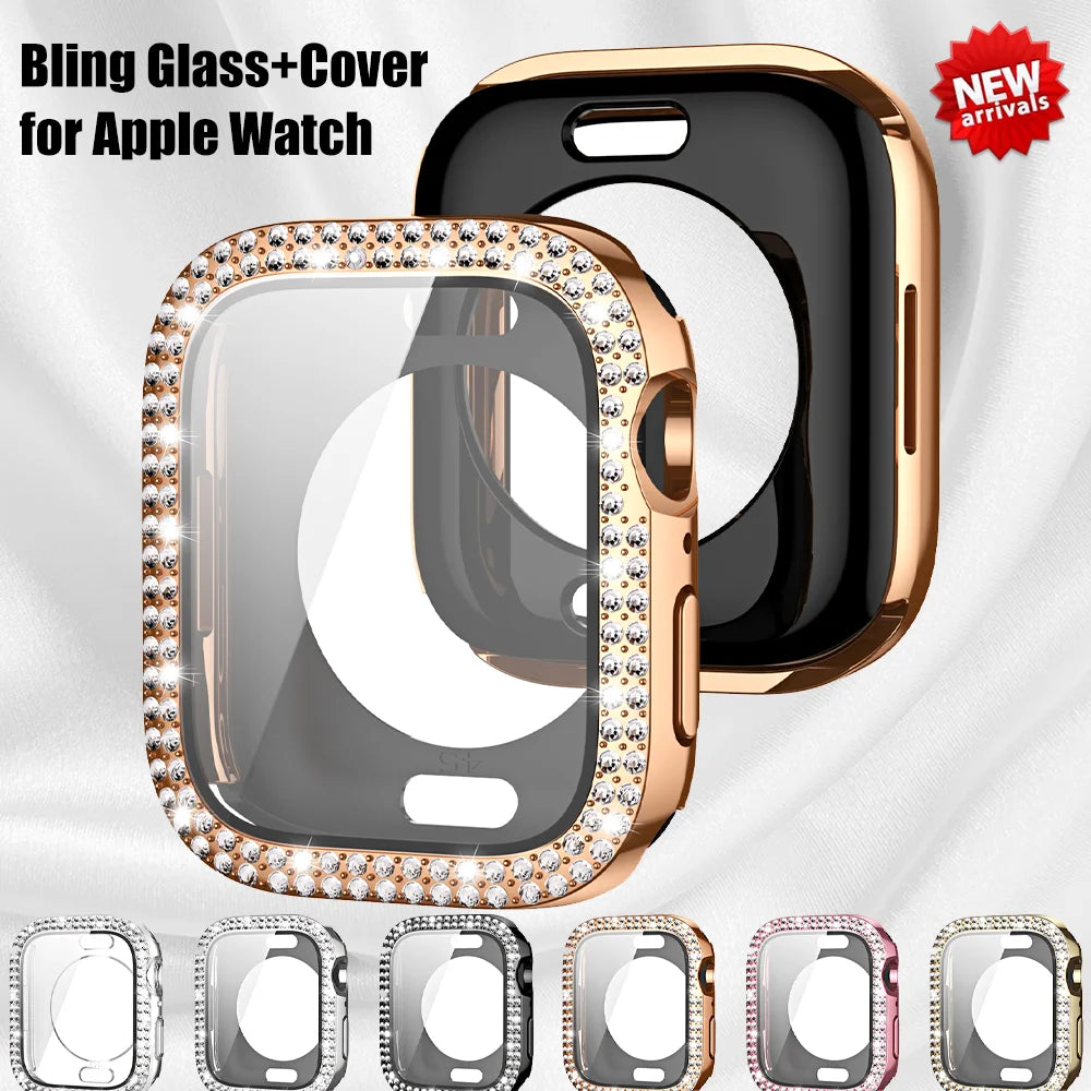 Bling Glass + Cover for Apple Watch Case