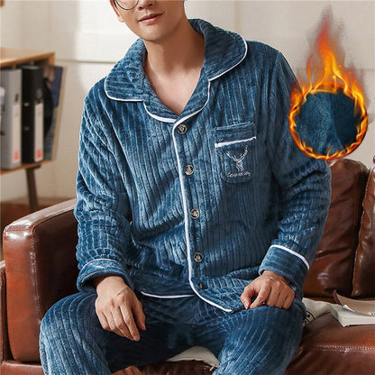 Mens Coral Fleece Sleepwear Pajamas