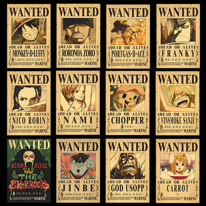 10Pcs/set One Piece Anime Vintage Posters