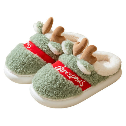 Thick Sole Christmas Deer Slippers